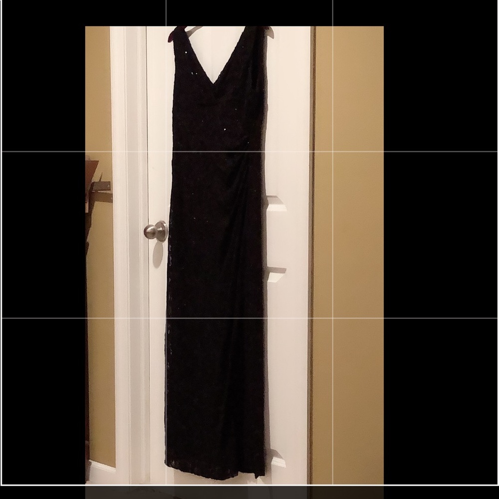 Ralph Lauren Black sequined evening gown